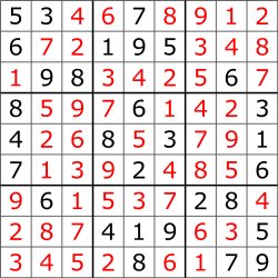 Sudoku puzzle